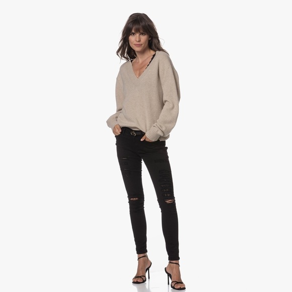 Frame Denim Denim - FRAME Denim Le Skinny de Jeanne Ripped Jeans black